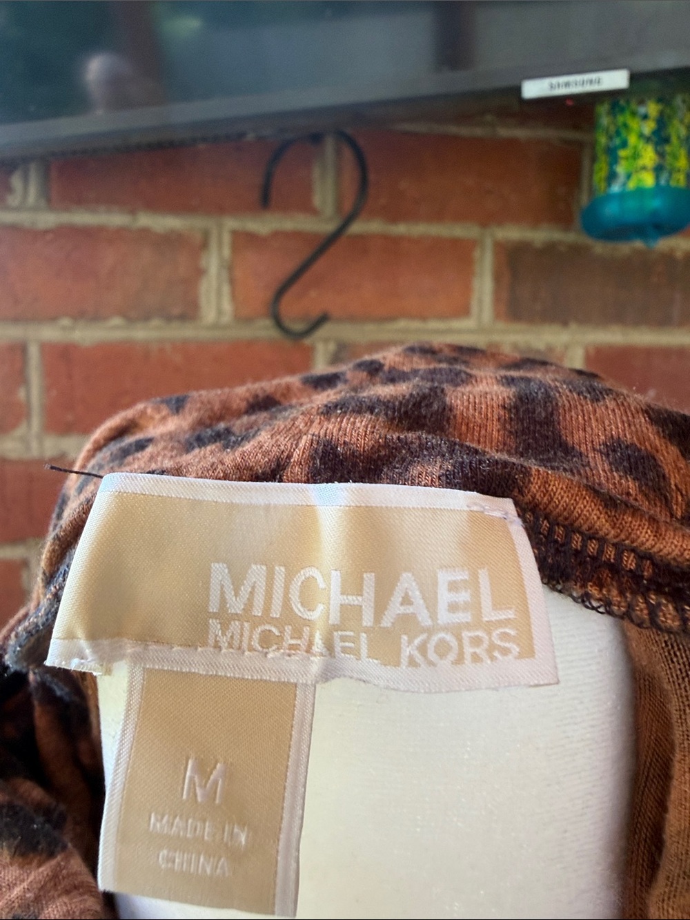 Michael by Michael Kors Brown and Black Leopard Print Short Sleeve Top - Picture 4 of 4